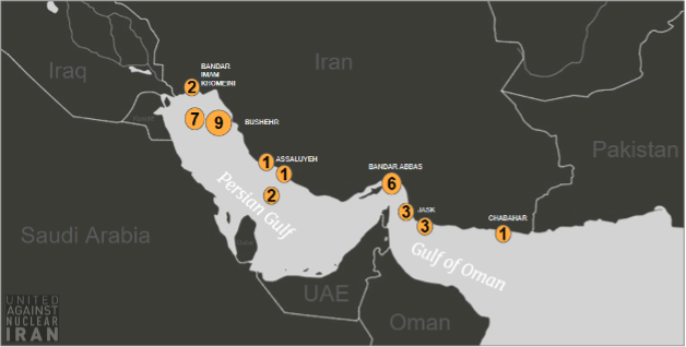 Strait of Hormuz transits on July 20 at 12:00 UTC (Credit: Marine Traffic)