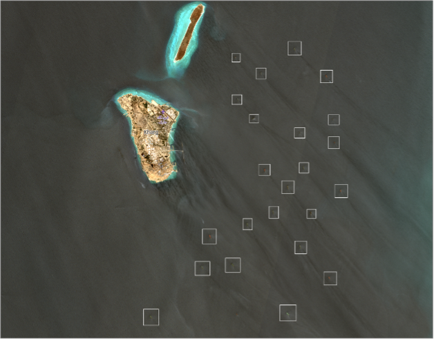 Iran linked tankers anchored near Kharg Island on May 26 (Credit: ESA Copernicus)