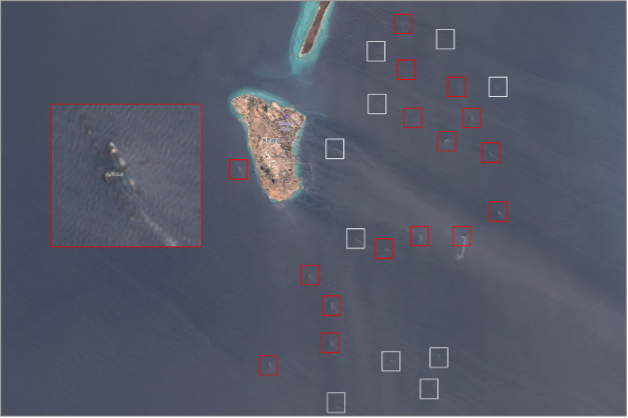 Tankers near Kharg Island, Iran on June 30 (Credit: ESA Copernicus)