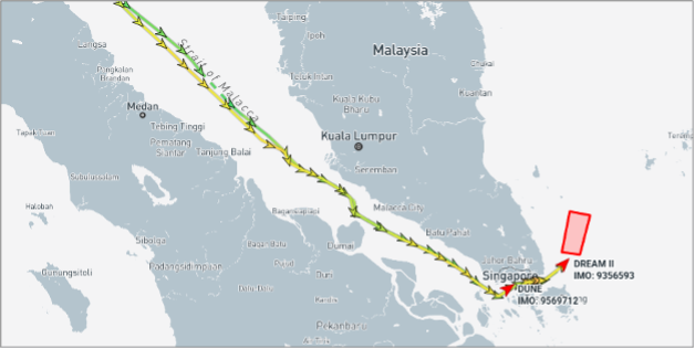   Positions of tankers laden with Iranian oil on July 24 (Credit: UANI)