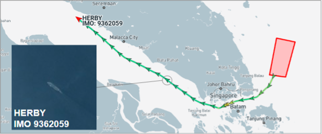 Iran-flagged tanker transited the Singapore Strait empty on July 24 
