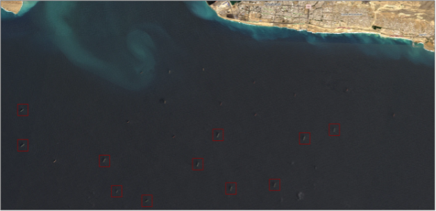 Iranian oil laden tankers at Chabahar Port, Iran on June 15 (Credit: ESA Copernicus)