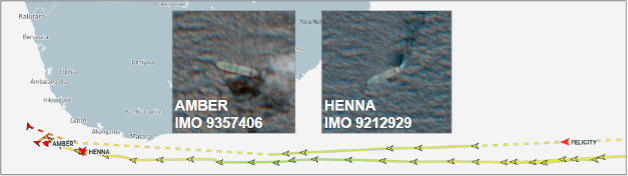 Iran-flagged tankers in ballast near Galle on July 23 (Credit: Marine Traffic)