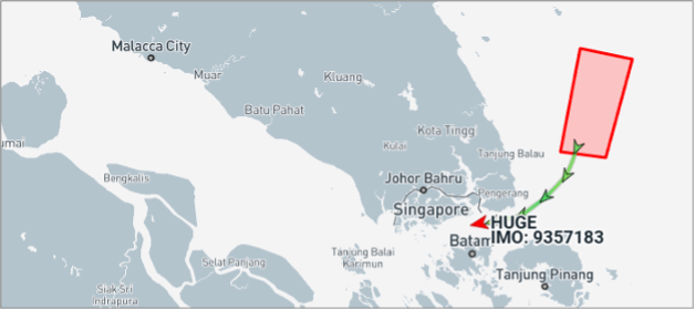 Iran-flagged tanker transited the Singapore Strait empty on July 27