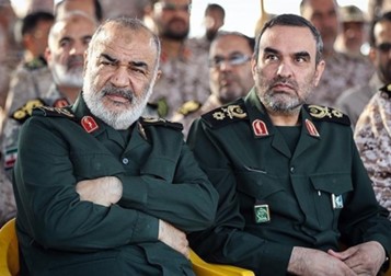 L to R: Commander-in-Chief of the IRGC Hossein Salami and IRGC-IO Deputy Hassan Mohaghegh