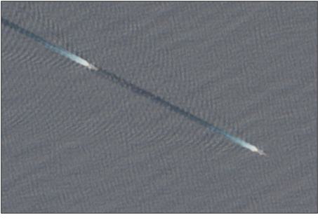 Unknown warships in the Arabian Sea on April 30 (Credit: ESA Copernicus)