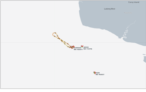 Iran flagged container ships near Port Klang, Malaysia on May 6 (Credit: Marine Traffic)