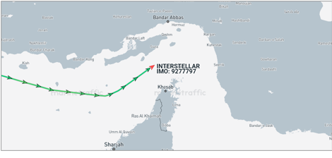 ranian oil laden tanker transited the Strait of Hormuz on May 5 (Credit: Marine Traffic)