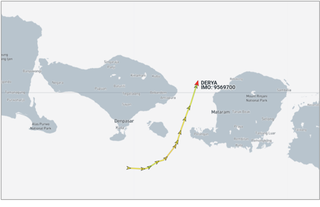 Iran flagged container tankers transiting the Lombok Strait on May 3 and 4 (Credit: Marine Traffic)