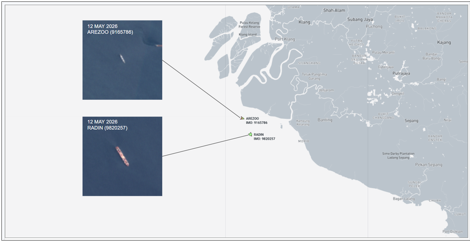 ran flagged container ship anchored in Gulf of Kutch on May 14 (Credit: Marine Traffic)