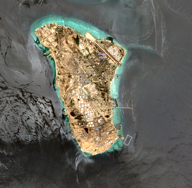 One tanker loading at Kharg Island on May 16 (Credit: ESA Copernicus)