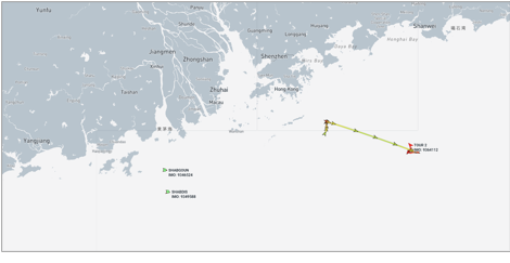 Iran flagged container ships at Zhuhai, China, on May 19 (Credit: Marine Traffic)