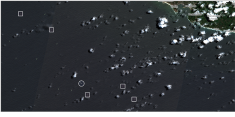 Iran linked tankers anchored near Galle, Sri Lanka on May 19 (Credit: ESA Copernicus)
