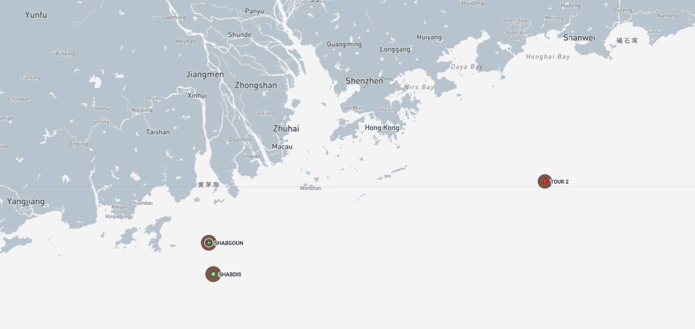 Iran-flagged container ships at Zhuhai, China, on May 22 (Credit: Marine Traffic)