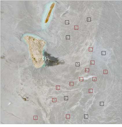 Iran linked tankers anchored near Kharg Island on May 28 (Credit: ESA Copernicus)