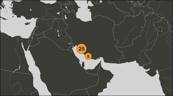map of tankers in persian gulf march 23