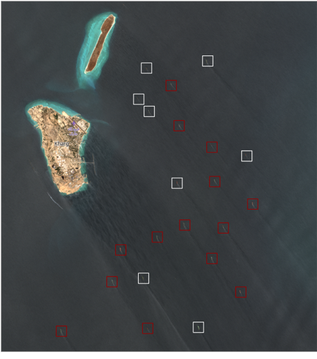 Iran linked tankers anchored near Kharg Island on May 31 (Credit: ESA Copernicus)