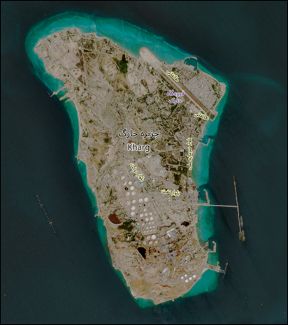 Satellite Imagery of three tankers loading Iranian crude on March 17