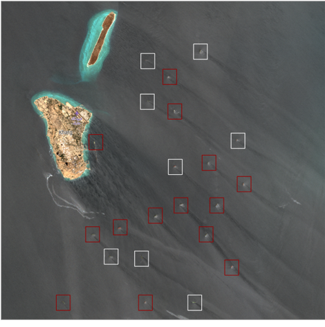 Build up of tankers near Kharg Island on June 5 (Credit: ESA Copernicus)