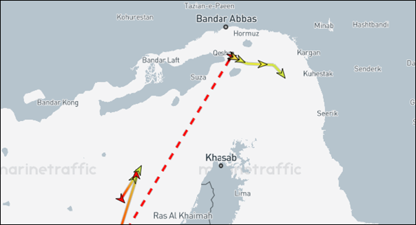 map of north star in strait of hormuz