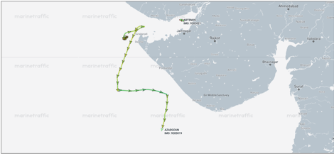 Iran-flagged container ships in Indian waters on June 9 (Credit: Marine Traffic)