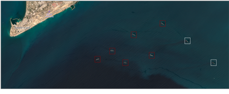 Iran linked tankers anchored near Jask, Iran on June 8 (ESA: Copernicus)