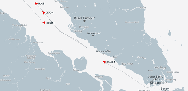 map of malacca straight march 20