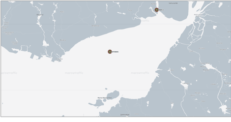 Iran-flagged container ships in Indian waters on June 10 (Credit: Marine Traffic)