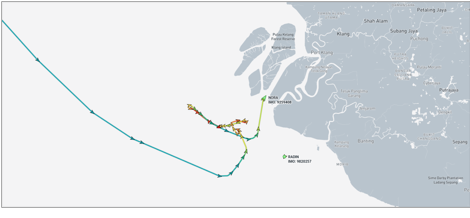 Iran-flagged cargo ships at Port Klang, Malaysia, on June 10 (Credit: Marine Traffic)