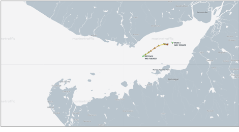 Iran-flagged container ships in Indian waters on June 15 (Credit: Marine Traffic)