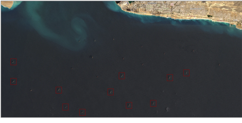 Iranian oil laden tankers at Chabahar Port, Iran on June 15 (Credit: ESA Copernicus)