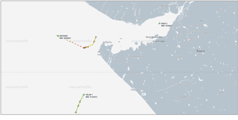 ran-flagged container ships in Indian waters on June 16 (Credit: Marine Traffic)