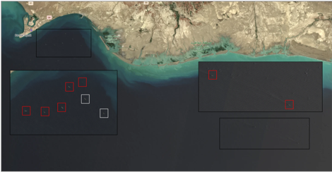 Iran linked tankers anchored near Jask, Iran on June 15 (ESA: Copernicus)