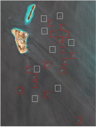 Tankers near Kharg Island, Iran on June 17 (Credit: ESA Copernicus)