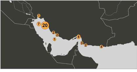 Map of Iranian oil laden tankers on June 26