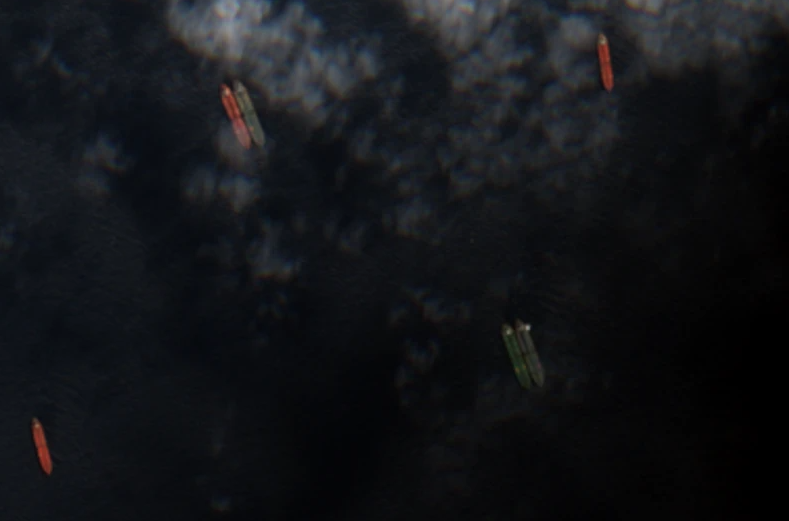Iran-flagged tankers conducting STS transfers in EOPL on July 8 (Credit: ESA Copernicus)