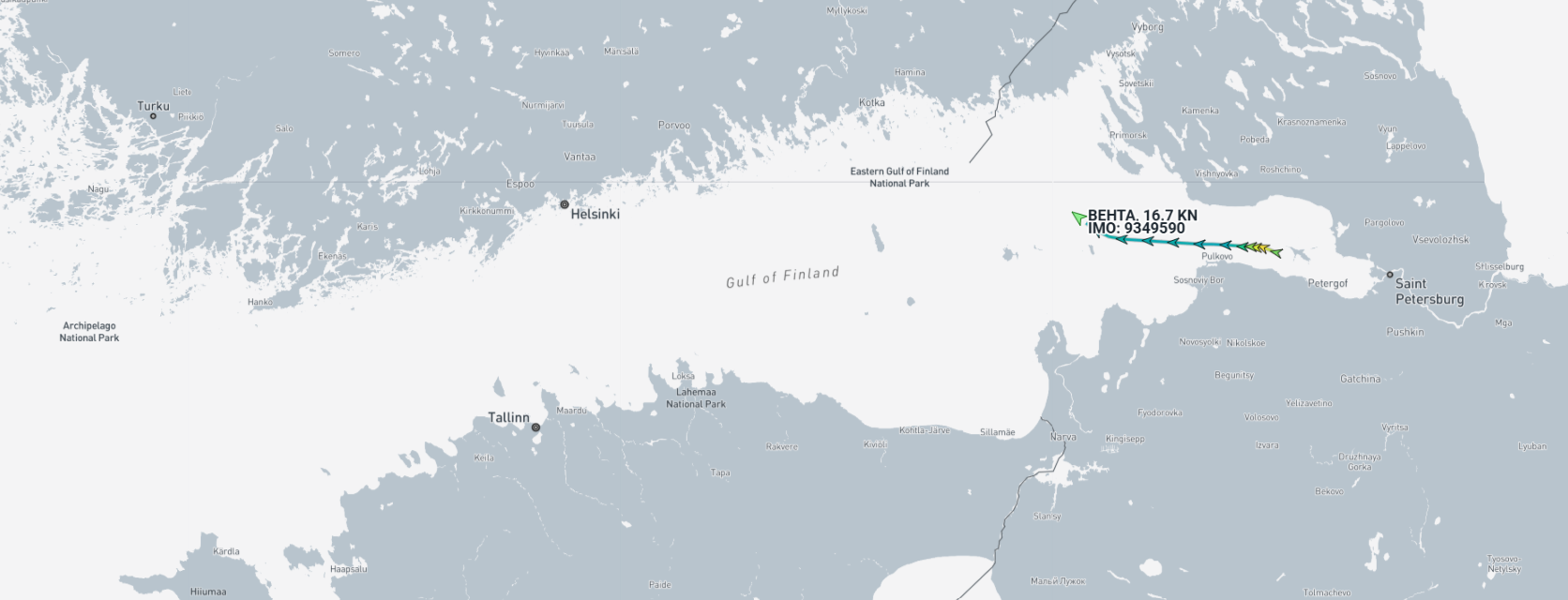 Iran-flagged vessel in the Russian Baltic on July 27 (Credit: Marine Traffic)