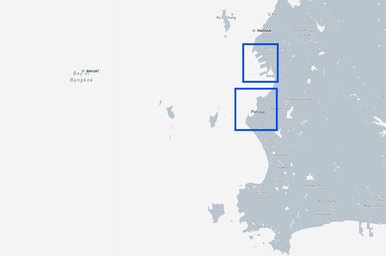 Iran-flagged cargo ships near Pattaya, Thailand on September 4 (Credit: Marine Traffic)