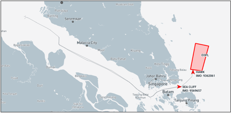 Iran flagged tankers arrive at the EOPL on April 17 (Credit: Marine Traffic)