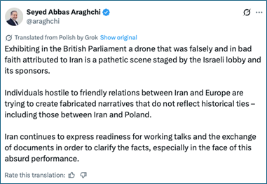 tweet from seyed abbas aragchi