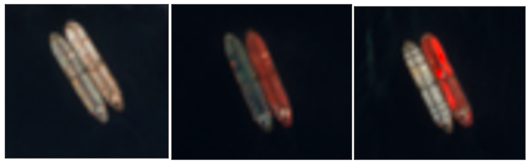 Satellite imagery of STS transfers taking place in the EOPL on April 1 (Credit: ESA Copernicus)