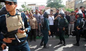 The Law Enforcement Force of the Islamic Republic of Iran breaks up a demonstration