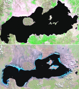 Depletion of Lake Urmia, courtesy of NASA.