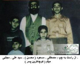 Undated photo of Ali Khamenei and his sons Mostafa, Masoud, Mojtaba, and Meysam Khamenei