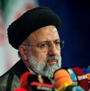 President Raisi speaks at a press conference after his election victory