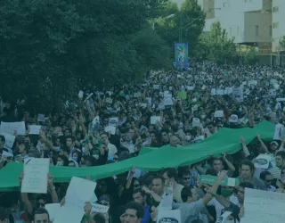 People protesting in Iran. 