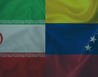 Iran and Venezuela flags 